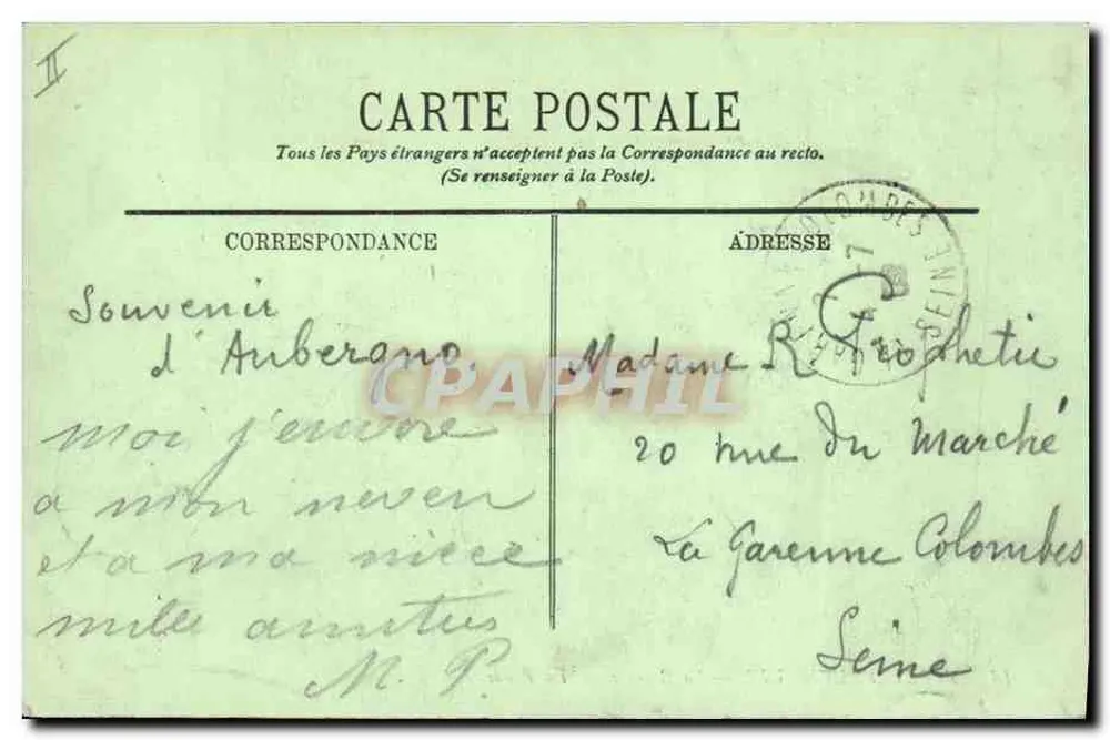 Aubergine — La Bourrée — La Ronde — Tipos de Auvergne — Editor não visível, n° 18 - Verso