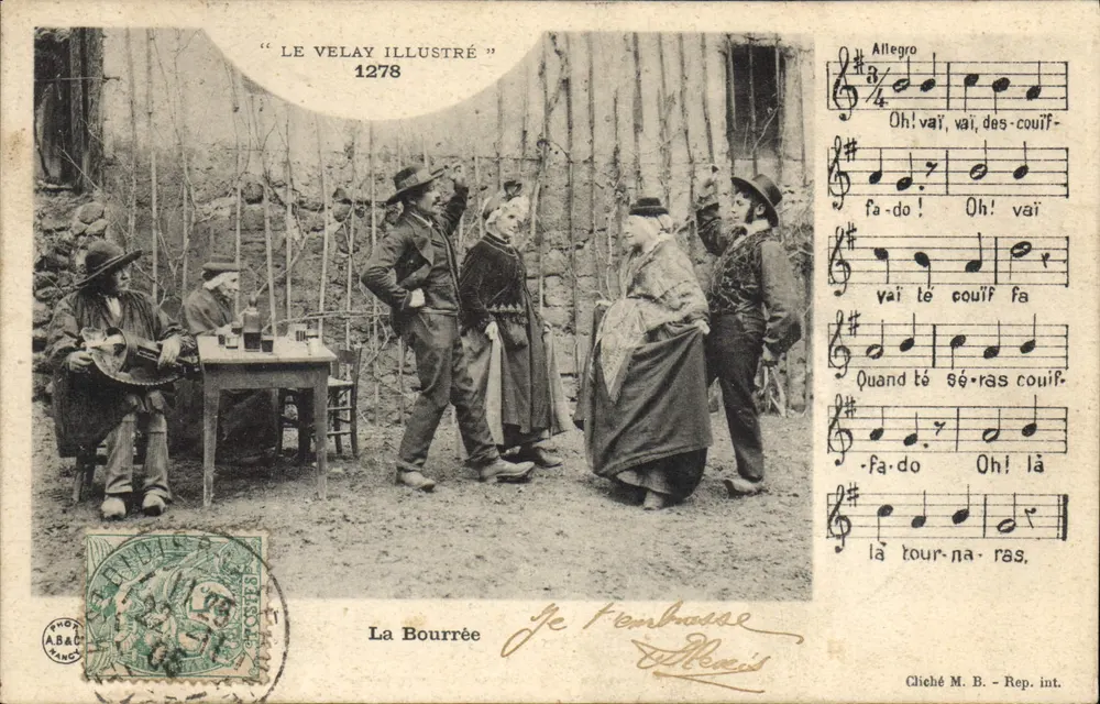 La Bourrée — cena de aldeia — "LE VELAY ILLUSTRÉ" n°1278 - Frente