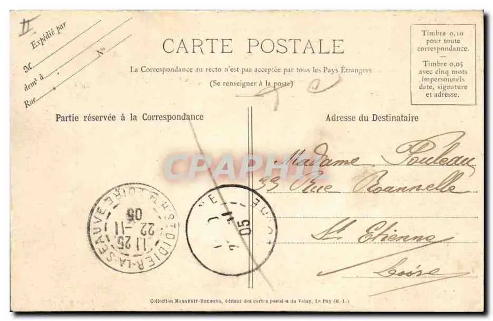 La Bourrée — cena de aldeia — "LE VELAY ILLUSTRÉ" n°1278 - Verso