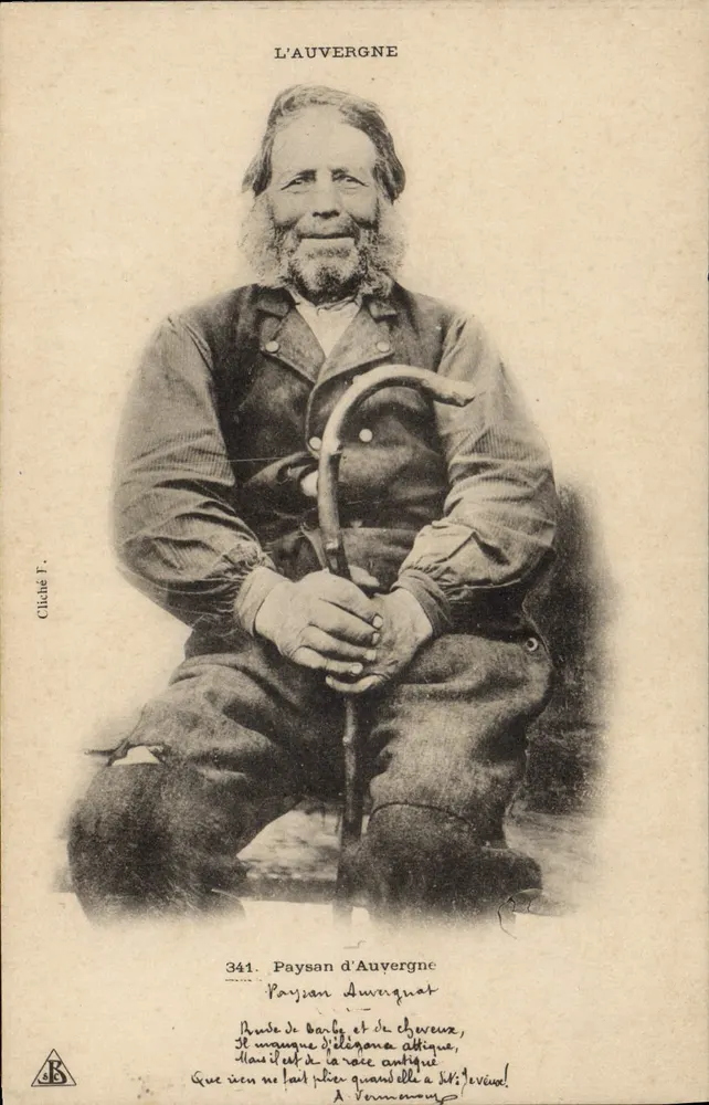 Camponês da Auvergne — A Auvergne — Clahé F. n°341 - Frente