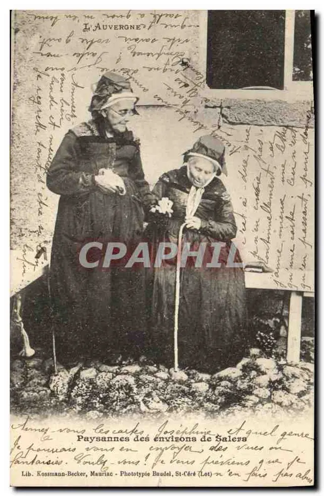 Bäuerinnen aus der Umgebung von Salers — Lib. Kossmann-Becker, Mauriac — Phototype Baudel, St-Céré (Lot) - Vorderseite