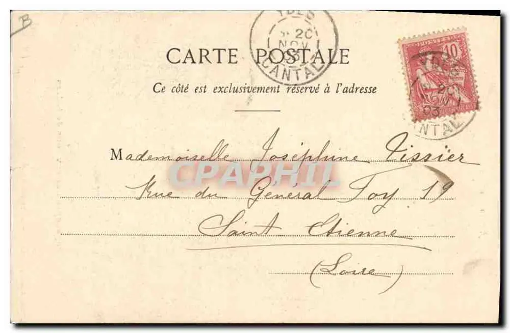 Bäuerinnen aus der Umgebung von Salers — Lib. Kossmann-Becker, Mauriac — Phototype Baudel, St-Céré (Lot) - Rückseite