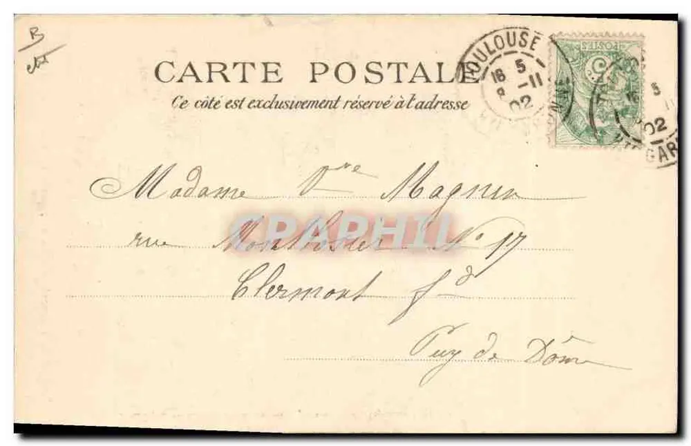 Type de fileuse du canton de Salers — Cliché de la maison Nicollet, série F A 2331 - Verso