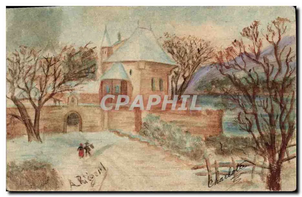 Visão de um castelo nevado — A. Rigerl — Charlois - Frente