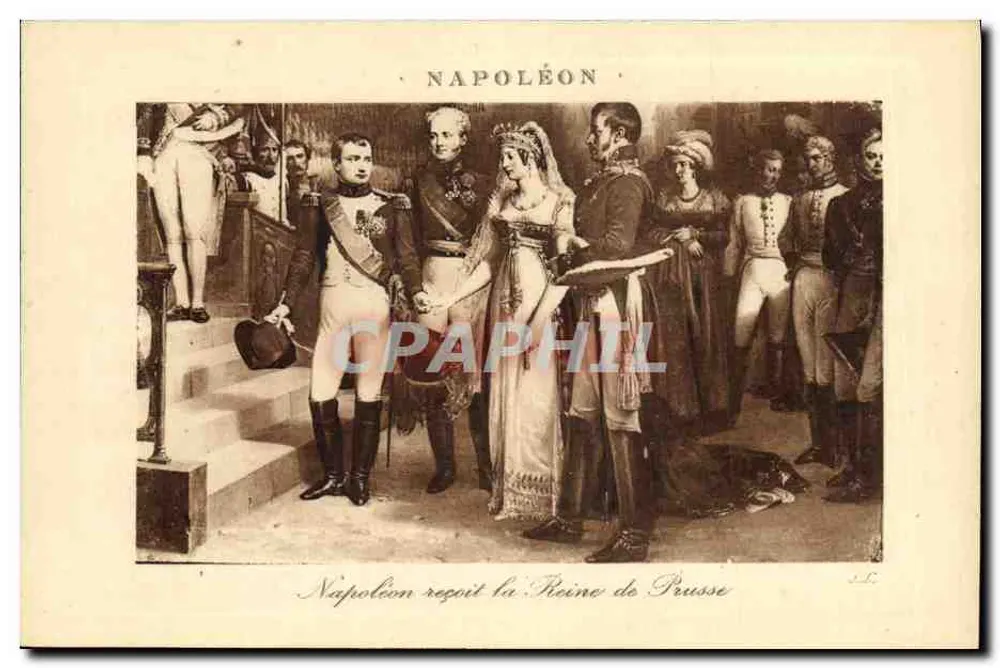 Napoleon empfängt die Königin von Preußen — historische Szene — Universal Postal Union, Serie 6021 - Vorderseite