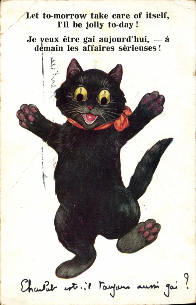 Gato preto feliz — Inter-Art Co., Barres — n° 6237 - Frente