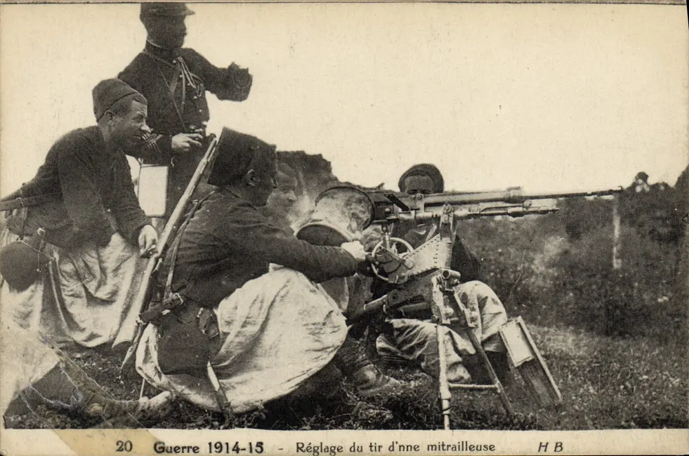 Réglage du tir d'une mitrailleuse — Guerre 1914-15 — H B - Recto