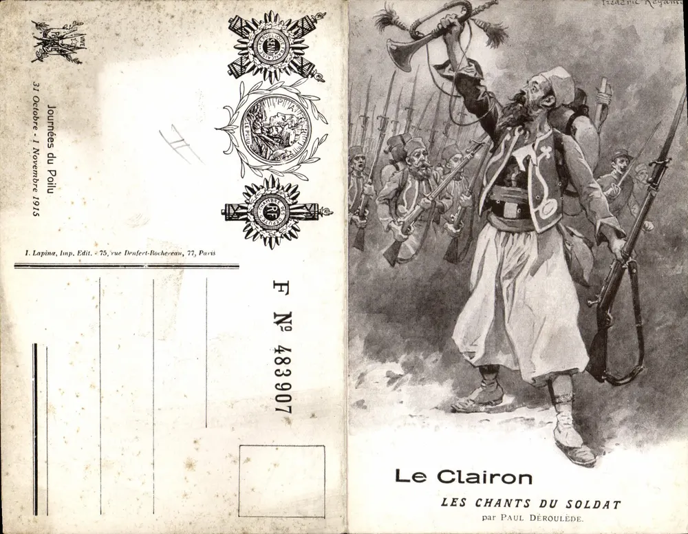 Der Trompeter — Die Lieder des Soldaten — von Paul Déroulède — Lapina, Edit. - 75, rue Dufert-Rochereau, 77, Paris - Vorderseite