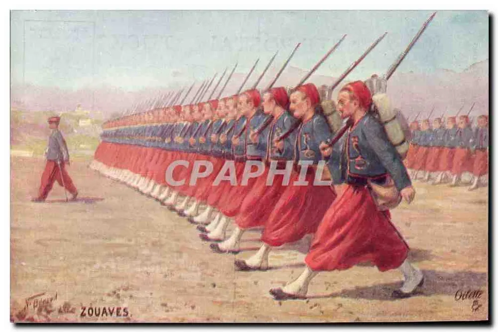 Zouaves — As Forças Armadas Francesas — Série 881, N° 5, editor Tuck - Frente