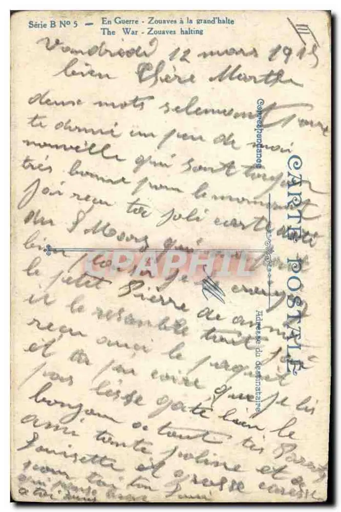 Zouaves à la grand'halte — scène de repos en campagne — éditeur L.V. Cie - Rückseite