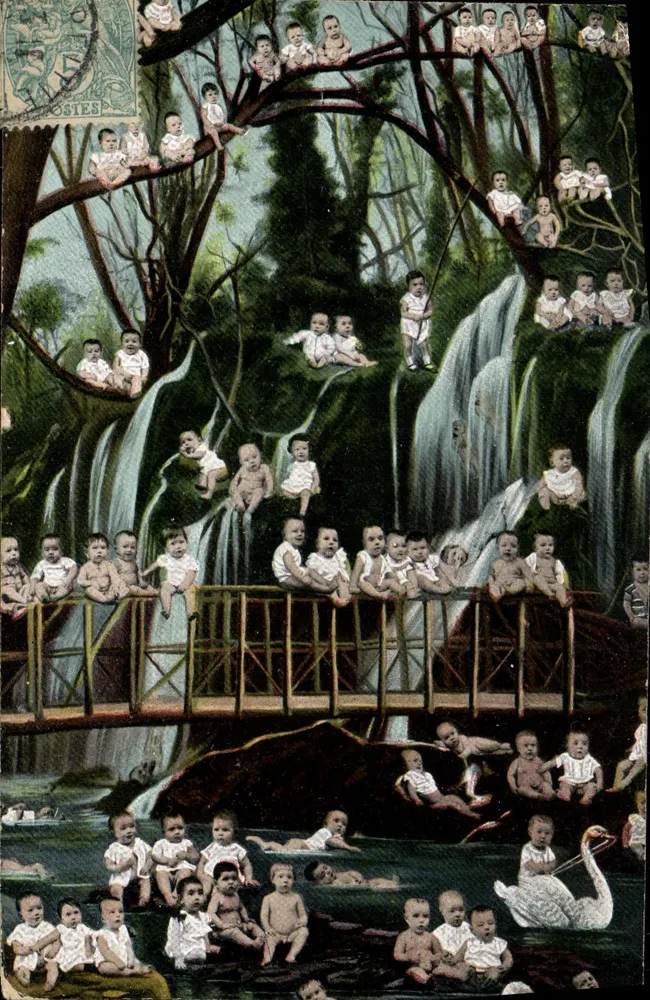 Bebês em um paisagem de selva — Série 384 - Frente