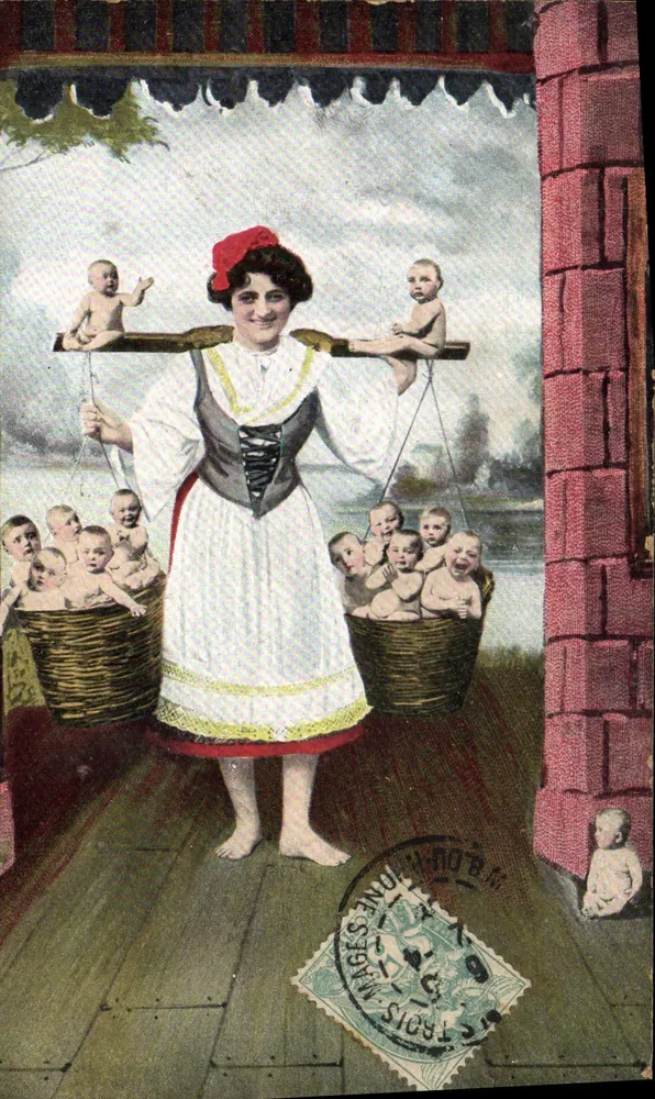 Frau mit Kinderkörben — N.F. Verleger, Paris, Serie 1326 - Vorderseite