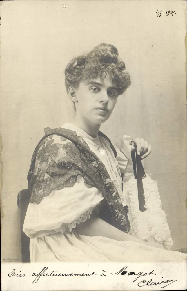 Junge Frau in gemustertem Kleid — Portrait — Bl. Wernaut, n° 43 - Vorderseite