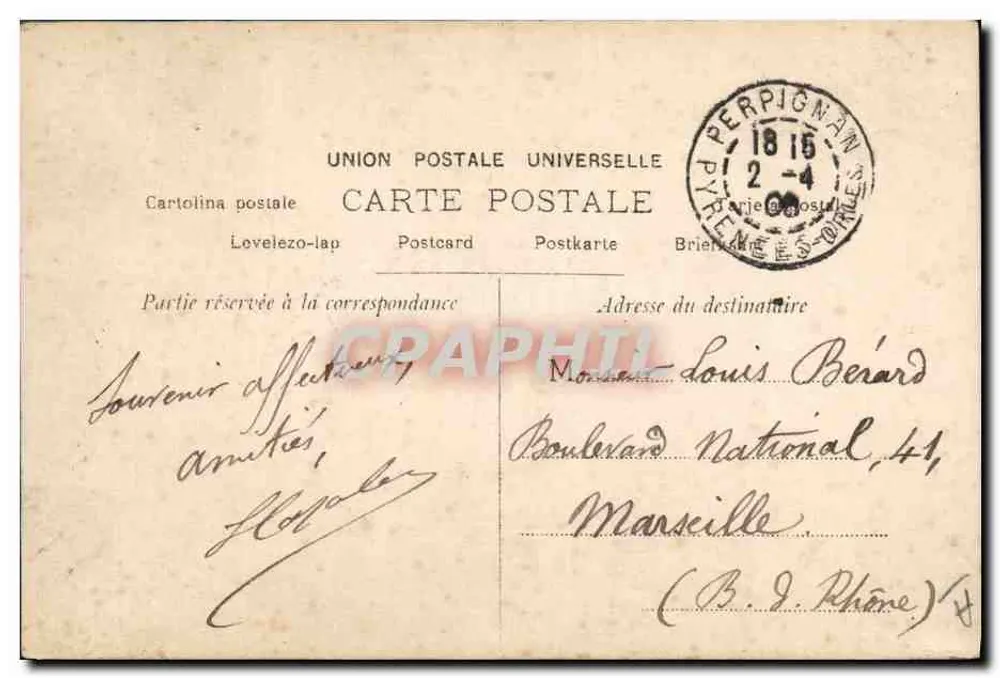 Ninette d'Arville — nackte Tänzerin mit Blume — Walery Paris, n° 5025 - Rückseite