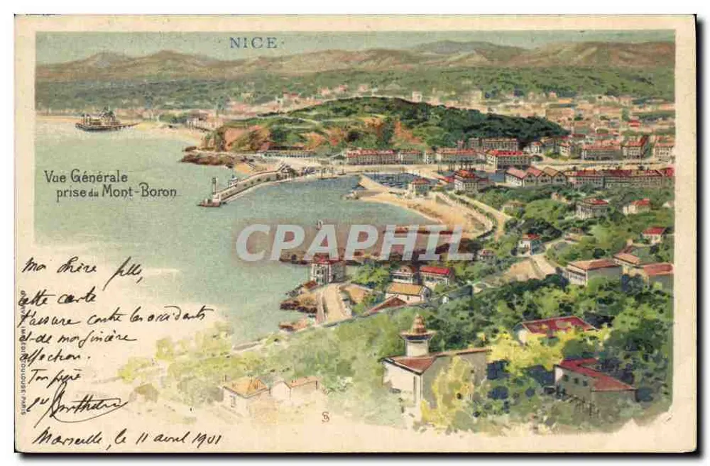 Allgemeine Ansicht von Nizza vom Mont-Boron — unbekannter Verlag, Seriennummer nicht sichtbar - Vorderseite