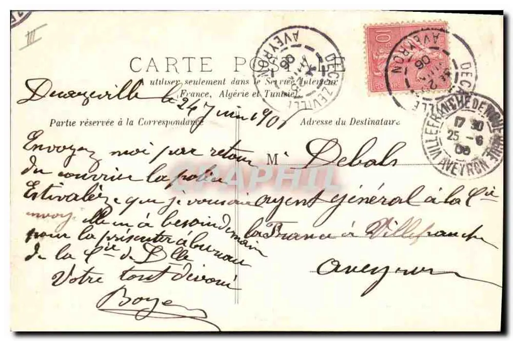 In den Pyrenäen — Compagnie générale d'Assurances contre les Accidents et la Responsabilité Civile — Paris, 14, rue Favart (2e Arr.) - Rückseite