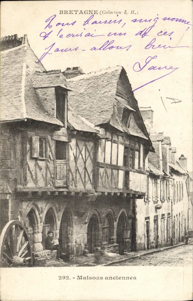 Bretagne — alte Häuser — Sammlung E. H., Nr. 292 - Vorderseite