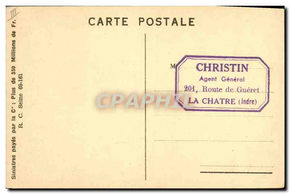 Hauptquartier von LA PROTECTRICE — 45-47, Rue de Chateaudun, Paris — Eigentum der Gesellschaft - Rückseite