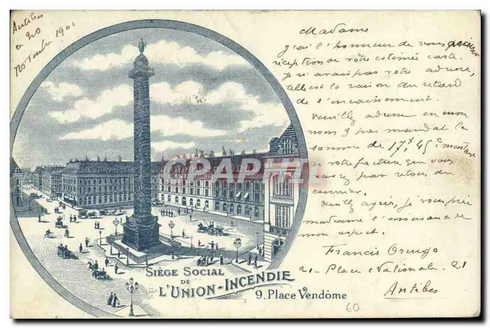 Place Vendôme — Sitz der Feuerversicherungsgesellschaft — Paris - Vorderseite