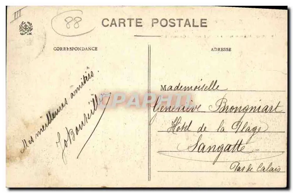 Saint-Dié (Vosges) — Die Neue Sparkasse — Ch. Cariage, Genehmigter Architekt in Saint-Dié, Gewinner des Wettbewerbs 1907 — Ad. Welck, N° 8399 - Rückseite