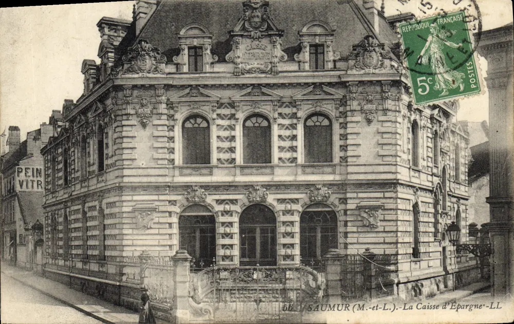 Saumur (M.-et-L.) — A Caixa de Poupança — editor Pein Vitré, n° 58 - Frente