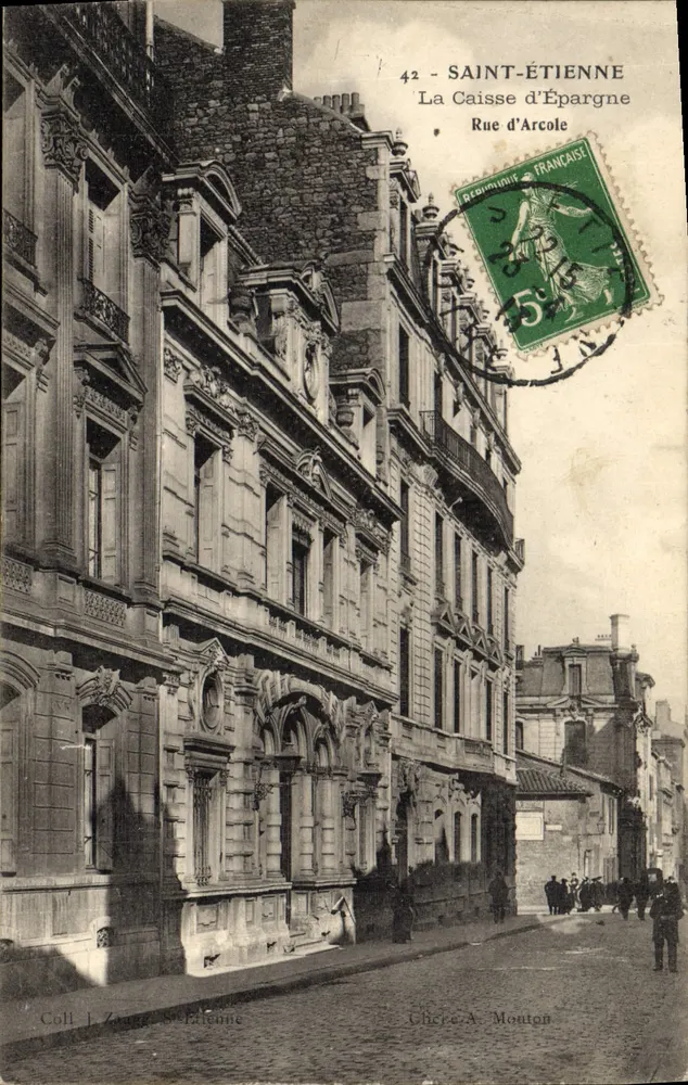 Saint-Étienne — Die Sparkasse, Rue d'Arcolé — Sammlung J. Zouge, Saint-Étienne - Vorderseite