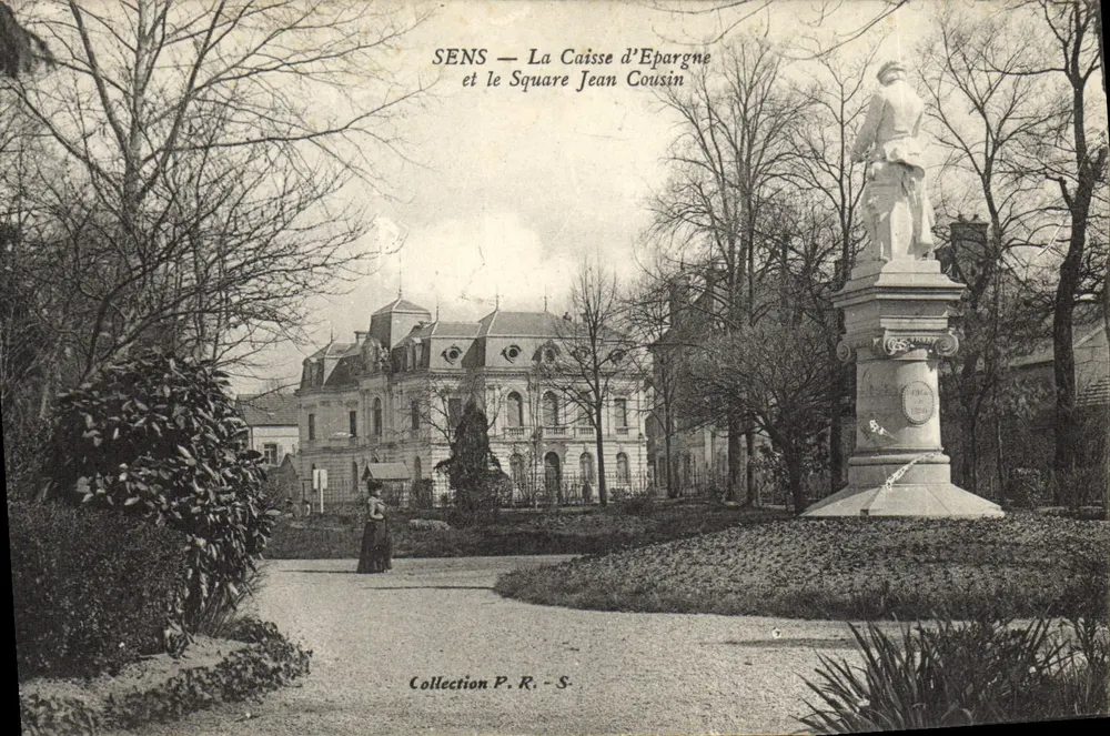 SENS — Die Sparkasse und der Jean-Cousin-Platz — Sammlung P. R. - S. - Vorderseite