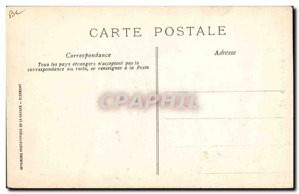 Camponeses auvergnats — A Auvergne pitoresca — V.D.C. n°1442 - Verso