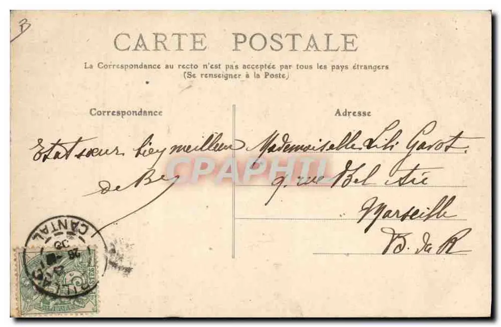 A Auvergne — Casal Feliz — M.T. I.L. n°305 - Verso