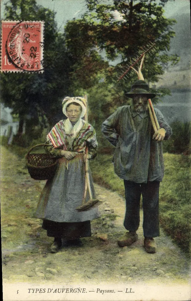 Tipos de Auvergne — Camponeses — LL. - Frente