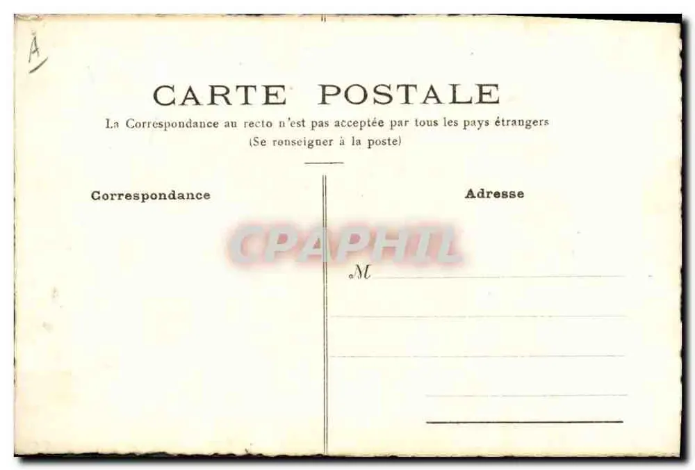 Paisagem rural com cabana — aquarela assinada 'Claire' — cartão postal - Verso