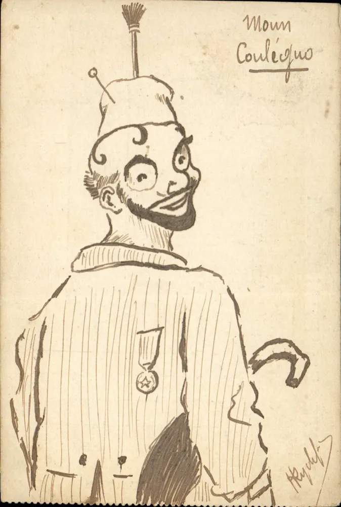 Moun Coulégnus — militärische Karikatur — Zeichnung von Reychet - Vorderseite