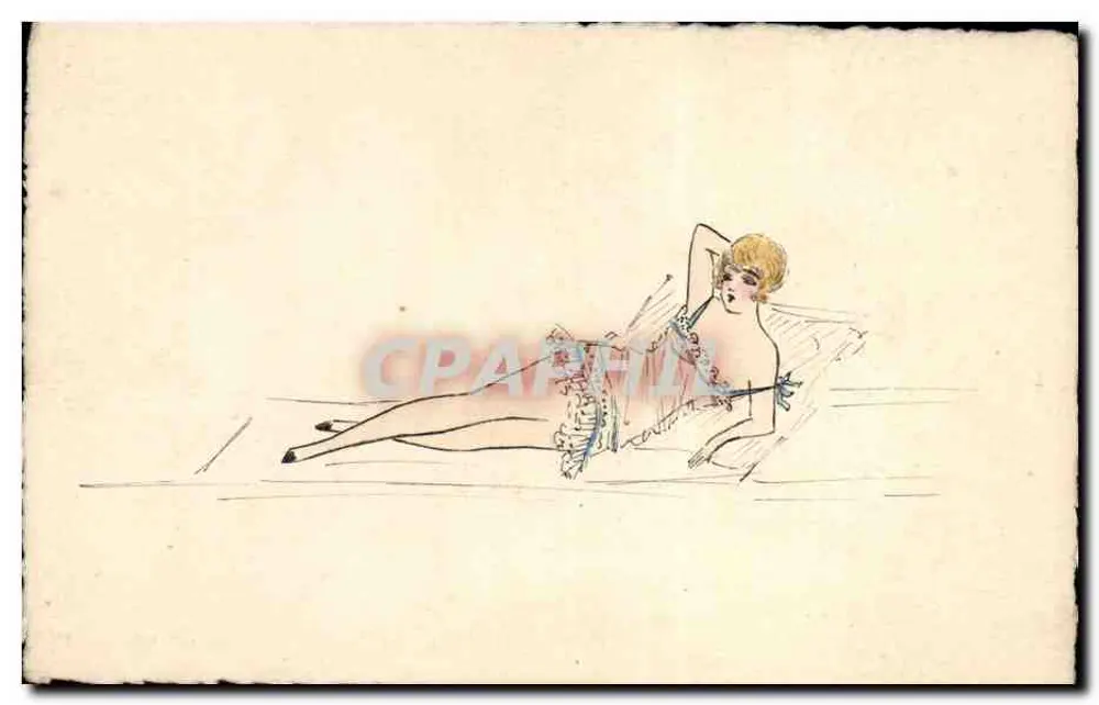 Mulher deitada — ilustração Art déco — editor não identificável - Frente