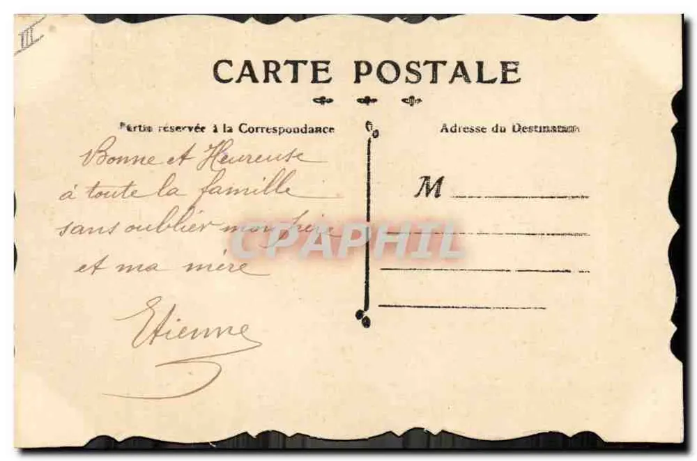 Flores e pensamentos — carta postal de boas-vindas — editor não visível - Verso