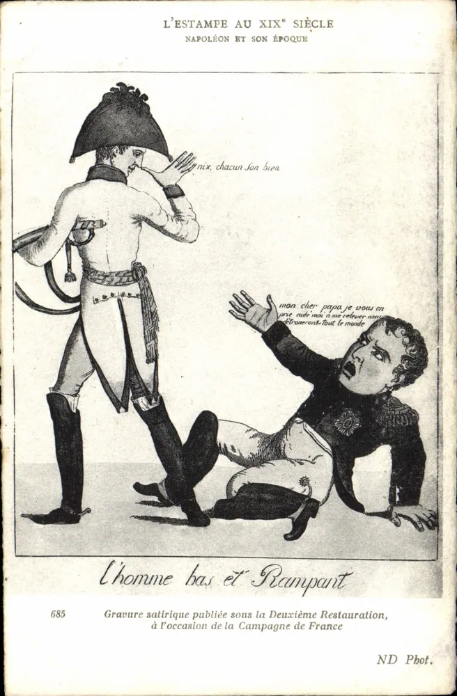 Napoleon und seine Zeit — Satirische Kupferstechung unter der Zweiten Restauration — ND Phot. Nr. 685 - Vorderseite