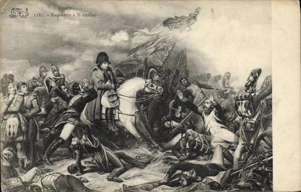 Napoléon à Waterloo — scène de bataille — éditeur inconnu, n° 1182 - Frente