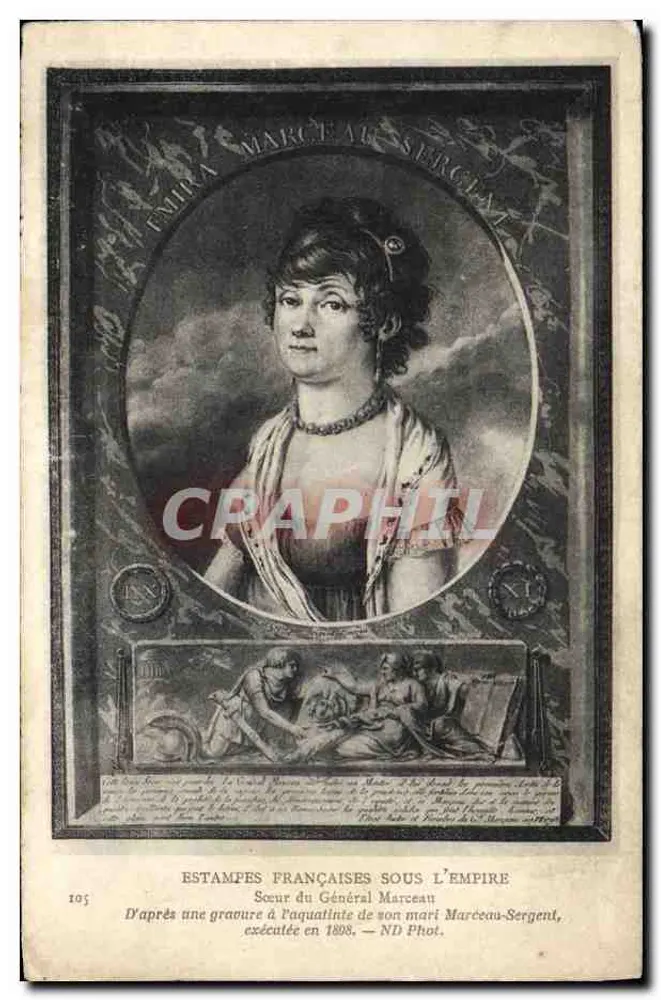 Schwester des Generals Marceau — Schwester des Generals Marceau-Sergent — Französische Stiche unter der Herrschaft Napoleons, n°105 - Vorderseite