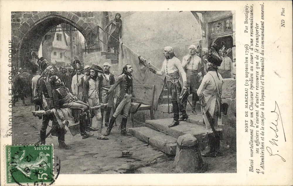 Napoleon und seine Zeit — Tod von Marceau in Altenkirchen (19. September 1796) — Von Boutigny, ND Foto - Vorderseite