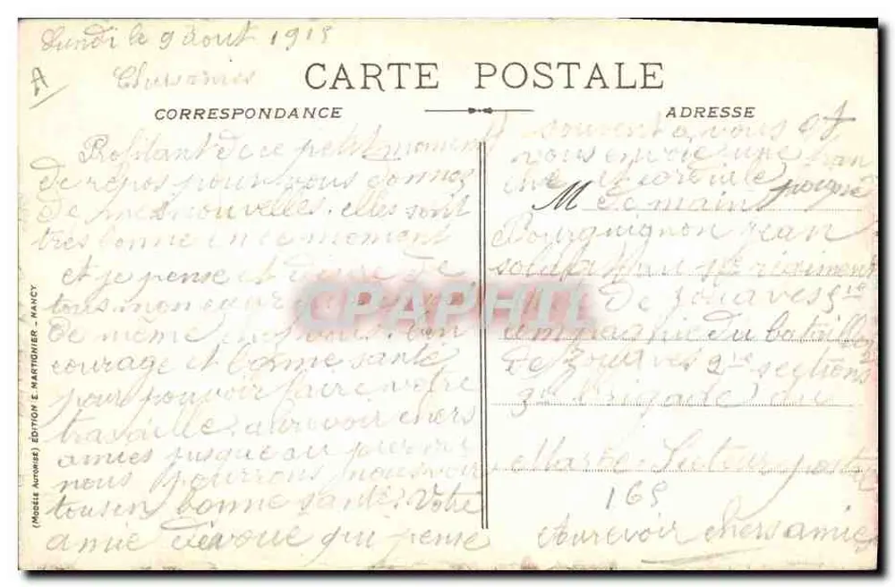 Angriff der Zouaves bei la Bassée — Krieg 1914-15 — Édition E. Martinière - Nancy - Rückseite