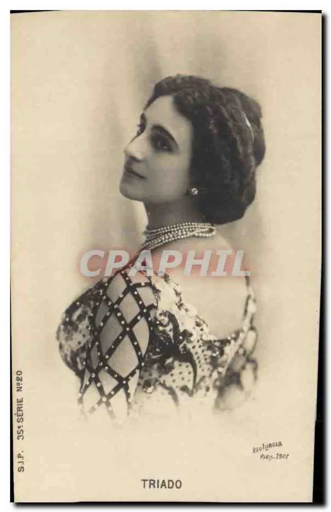 Porträt von Triado — S.J.P. 35. Serie Nr. 20 — Vorderseite Luncea Paris 1907 - Vorderseite