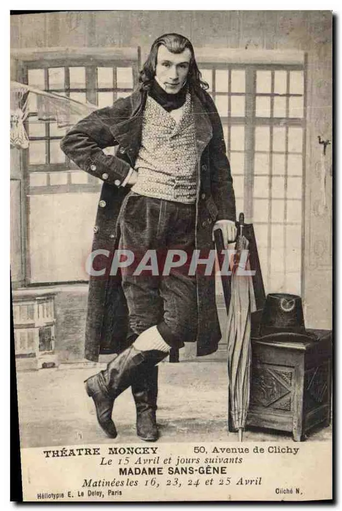 Madame Sans-Gêne — Aufführung am Théâtre Moncey — Héliotype E. Le Doley, Paris - Vorderseite