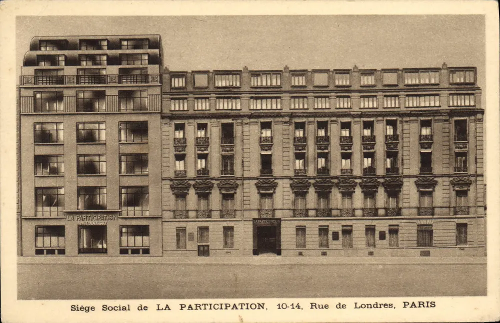 Hauptgeschäftsstelle von LA PARTICIPATION — 10-14, Rue de Londres, PARIS - Vorderseite