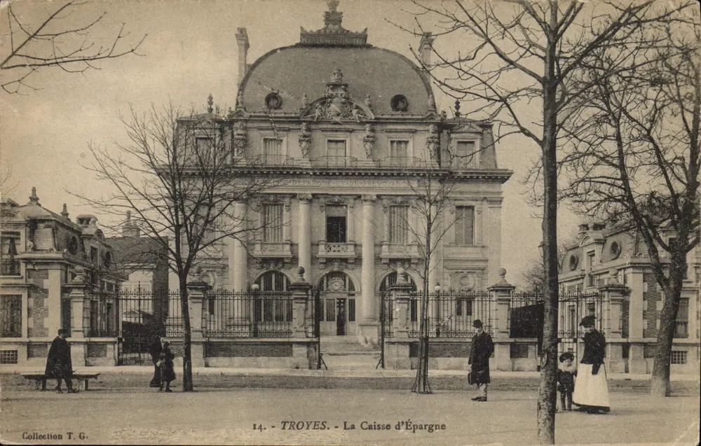 Troyes - La Caisse d'Épargne — éditeur T. G. n°14 - Frente