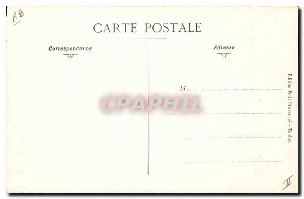 Toulon — Caixa de Economia com relógio e estátua — Edição Paul Provencal - Verso