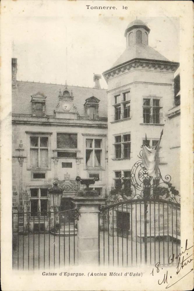 Tonnerre, 18. April — Sparkasse (ehemaliges Hotel d'Uzès) — Verlag M. Théro - Vorderseite