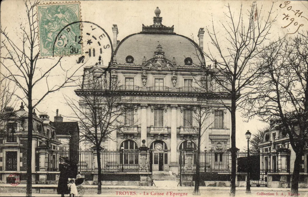 Troyes — La Caisse d'Épargne et de Prévoyance — éditeur anonyme, n° de série non visible - Frente