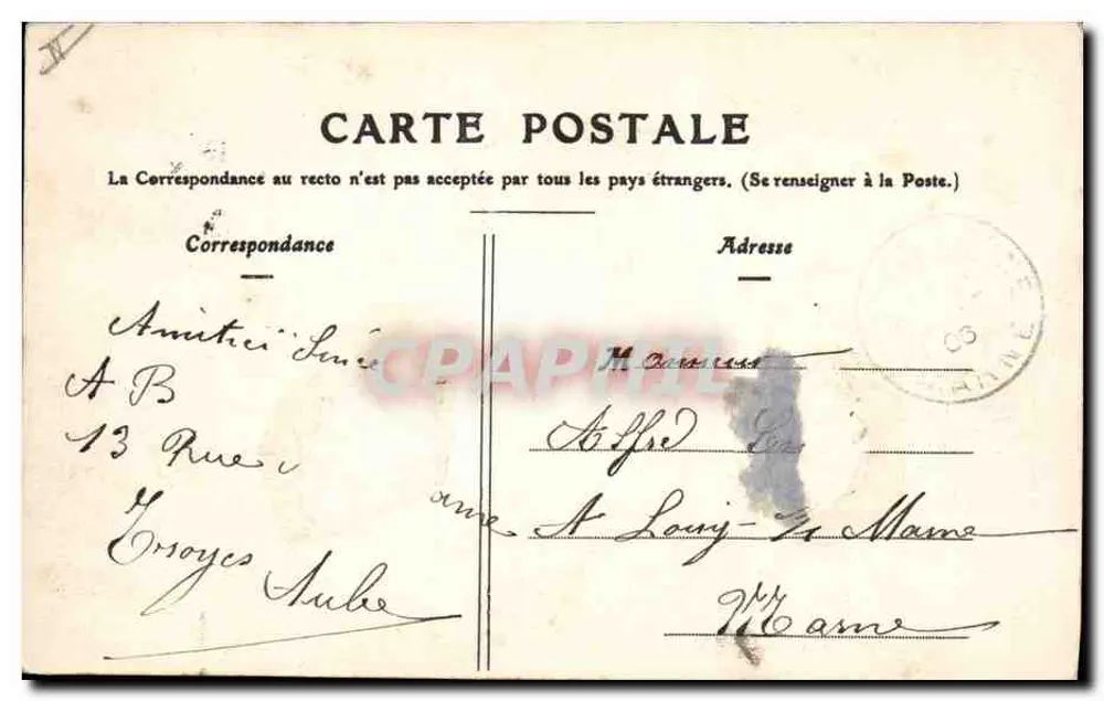 Troyes - A Caixa de Economia — Coleção T. G. - Verso