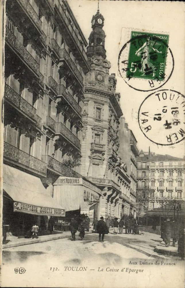 Toulon — La Caisse d'Epargne — Editore B.D. n°132 - Recto