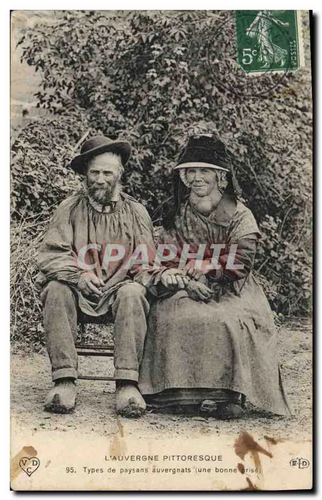 Pittoreske Auvergne — Typen von Auvergne-Bäueren (ein gutes Foto) — VD & EID, n°95 - Vorderseite