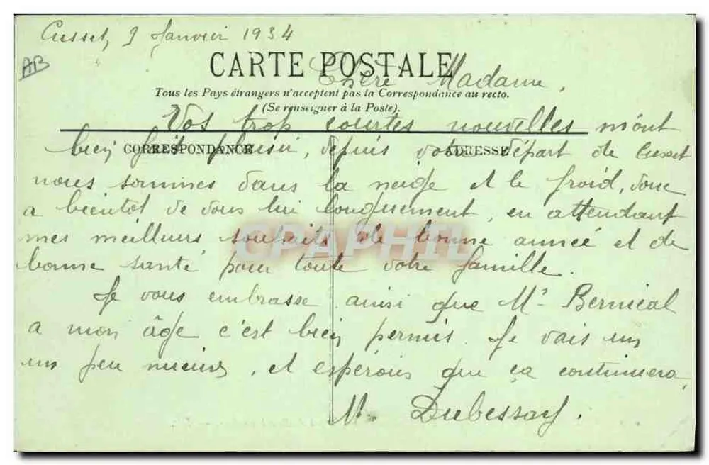 Arredores de Vichy — Les Malavaux — Tipos de Bourbonnaises — LL. - Verso